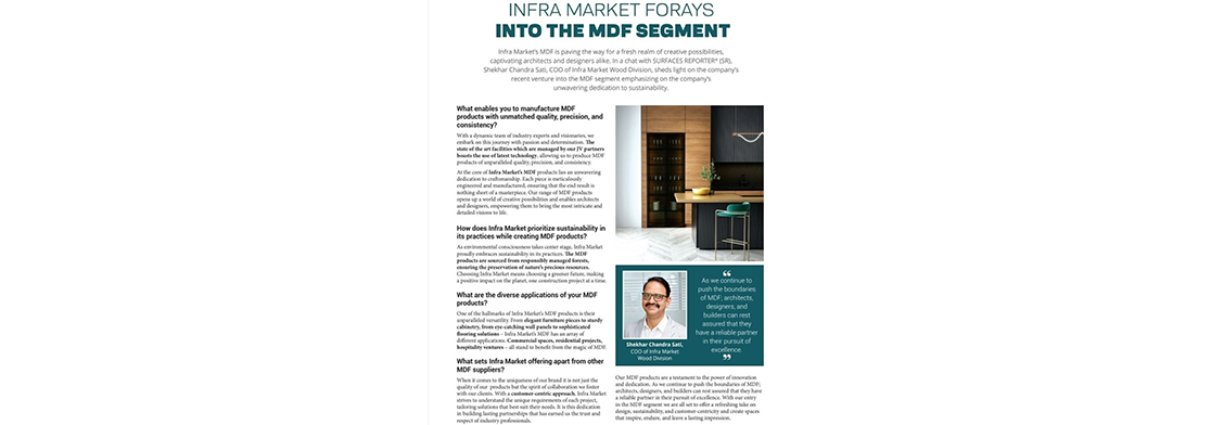Infra.Market forays into MDF segment