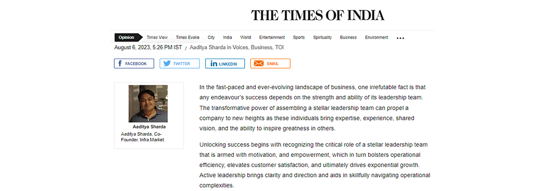 Unlocking success: Building a stellar leadership team – Aaditya Sharda, Co-founder