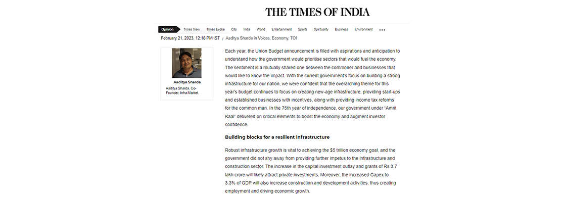A futuristic budget for India 2.0 – Aaditya Sharda, Co-Founder 
