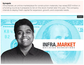 Infra.Market raises $121 million in pre-IPO funding; B2B startup now valued at $2.8 billion