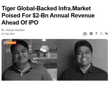 Tiger Global-Backed Infra.Market Poised For $2 Bn Annual Revenue Ahead of IPO